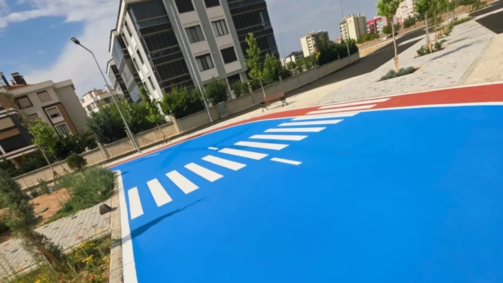 Bisiklet ve Koşu Yolu Zemin Boya Çizgi Uygulaması