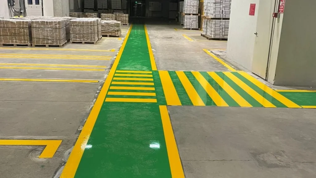 Fabrika Çizgi Uygulaması Forklif Yaya Yolu Çizgileri