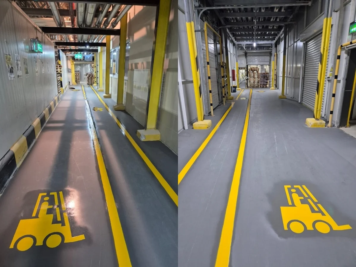 Forklift yolu çizgi uygulaması