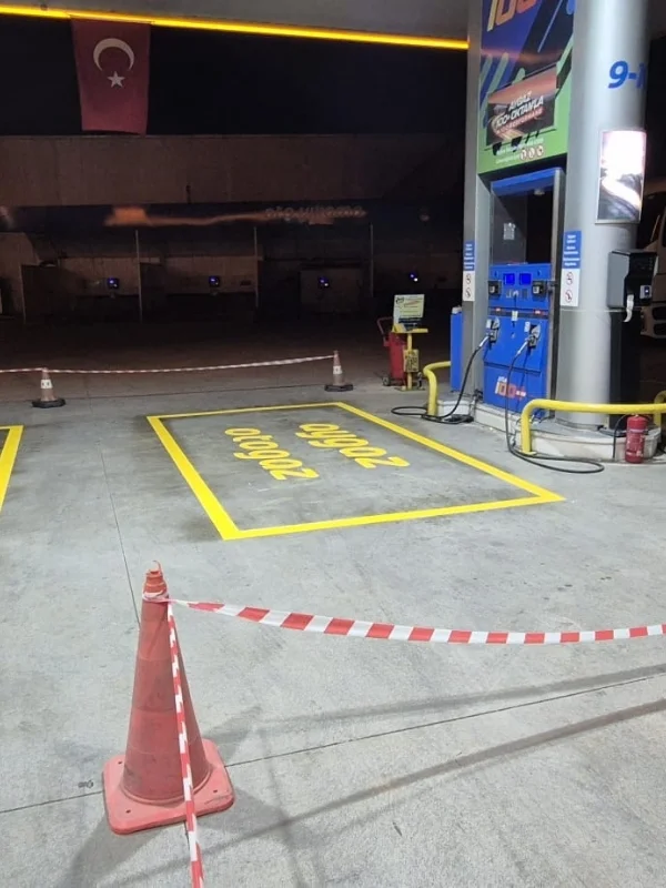 Benzinlik dizel dolum alanı işaretleme