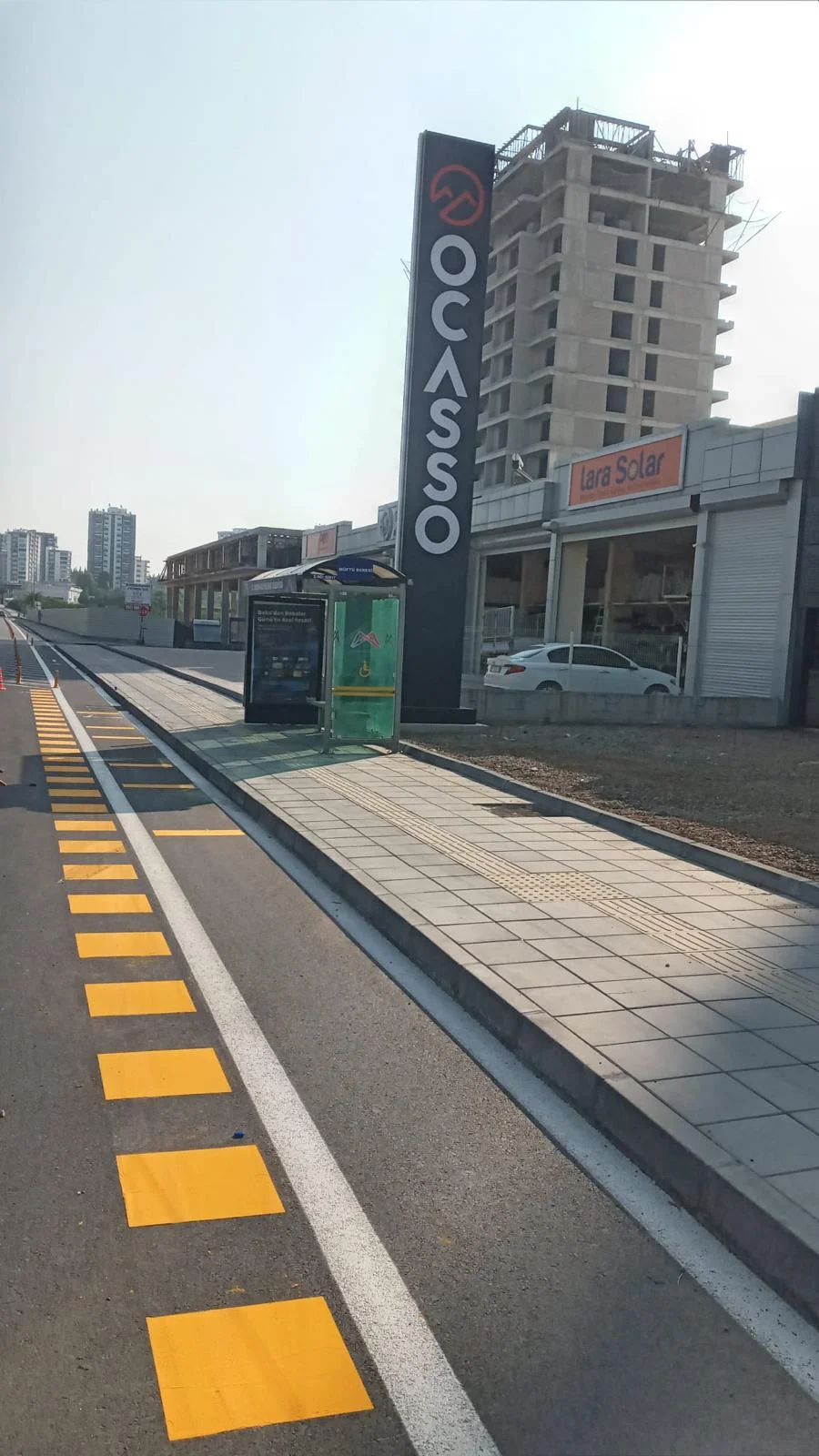 Çift kompenantlı boya bisiklet yolu çizgi uygulaması