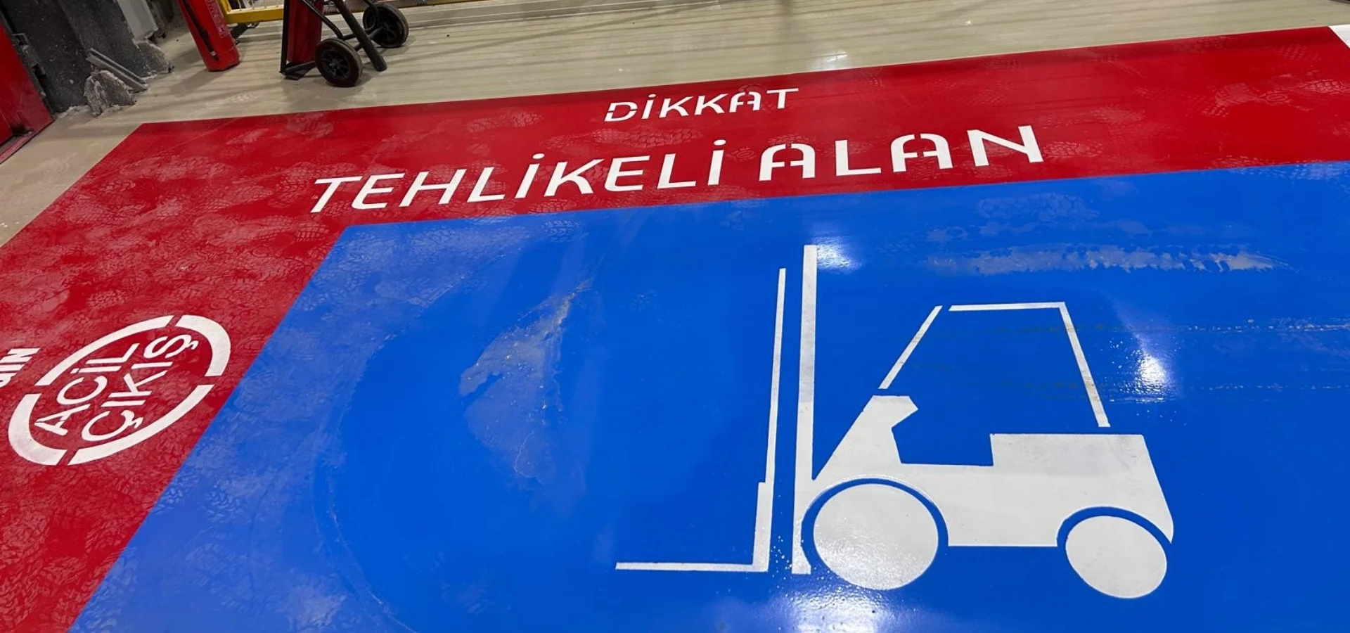 Fabrika 5S çizgi boya ve İSG zemin işaretleme uygulaması