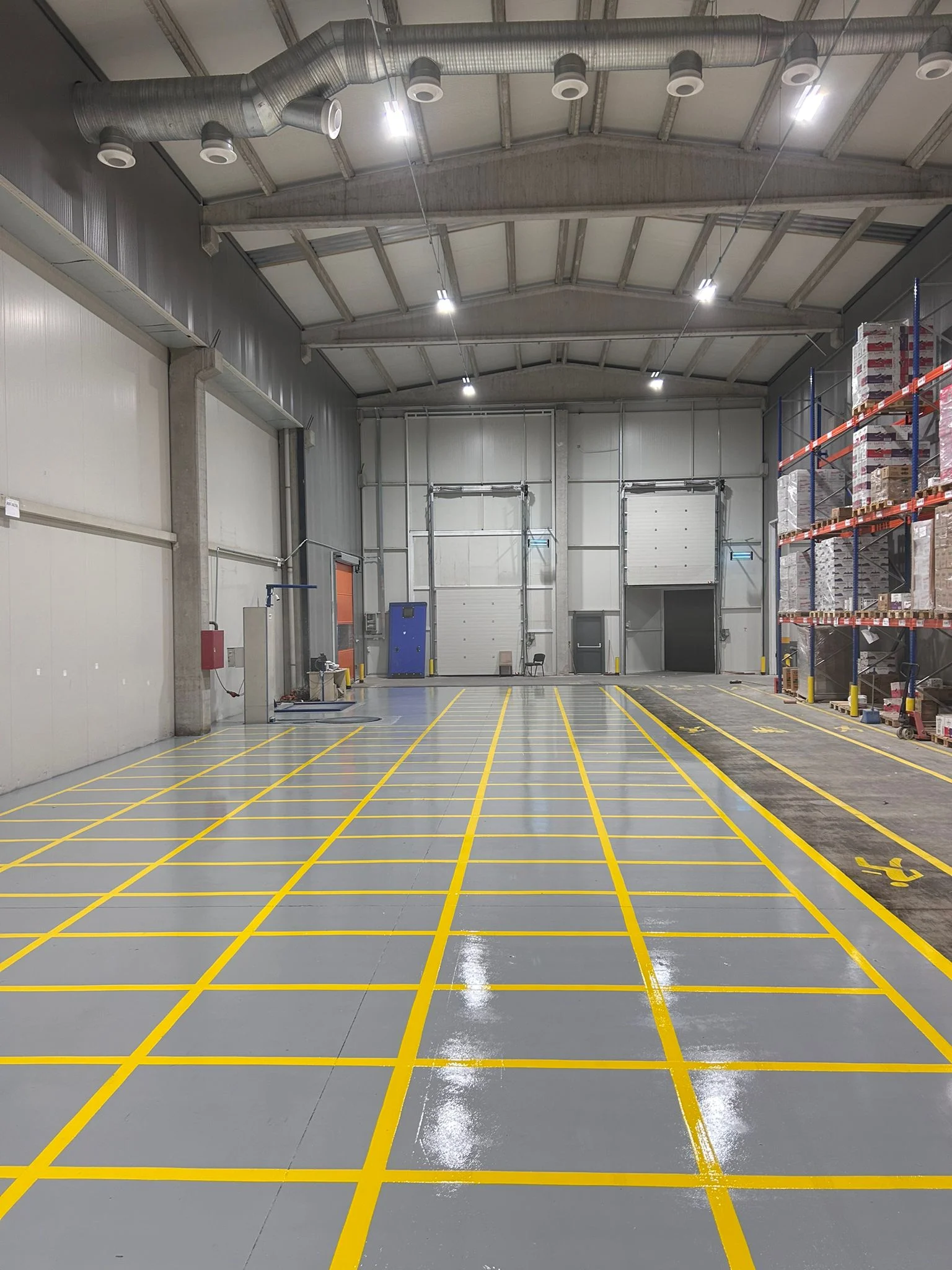 Fabrika 5S zemin bölümlendirme çizgileri