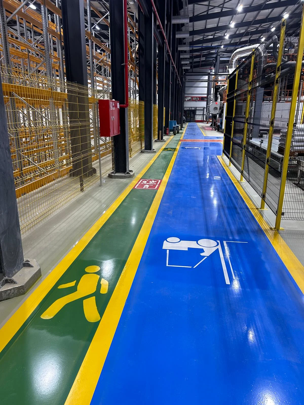 Fabrika forklift ve yaya yolu poliüretan kaplama