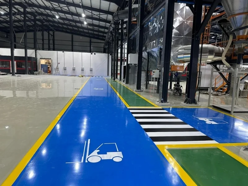 Fabrika forklift yolu çizgi uygulaması