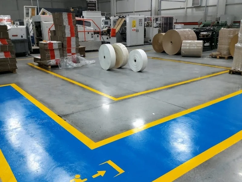 Fabrika üretim ve imalat alanı İSG çizgileri