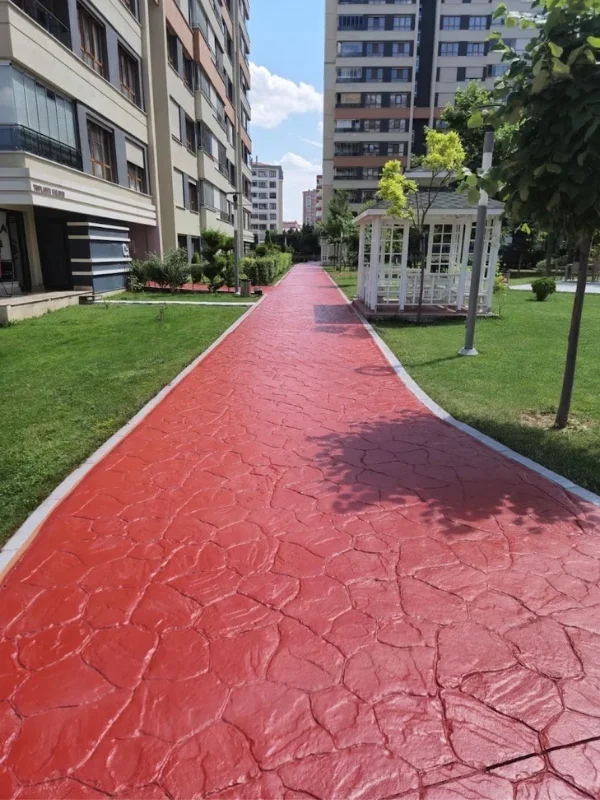 Ankara site peyzaj alanı yaya yolu zemin boyama